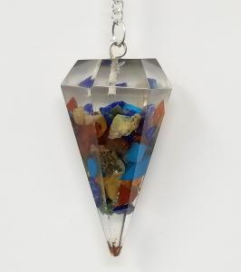 Seven Chakra Orgone Pendulum with Chain